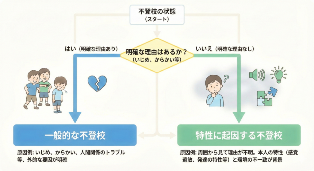 発達障害(LD/ADHD/自閉症スペクトラム)・ギフテッド(2E)の通信制オンラインスクール・フリースクールRe学院が考える不登校の原因と種類