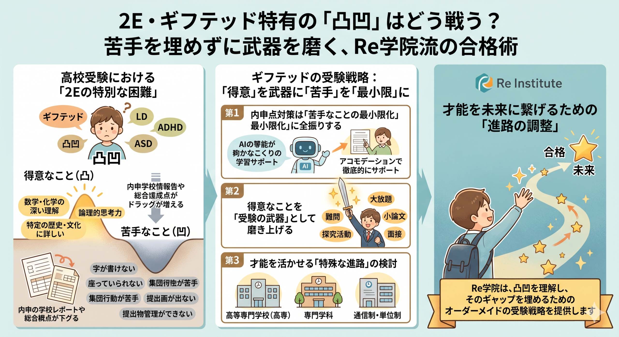 発達障害(LD/ADHD/自閉症スペクトラム)・ギフテッド(2E)の通信制オンラインスクール・フリースクールRe学院の高校受験ブログ