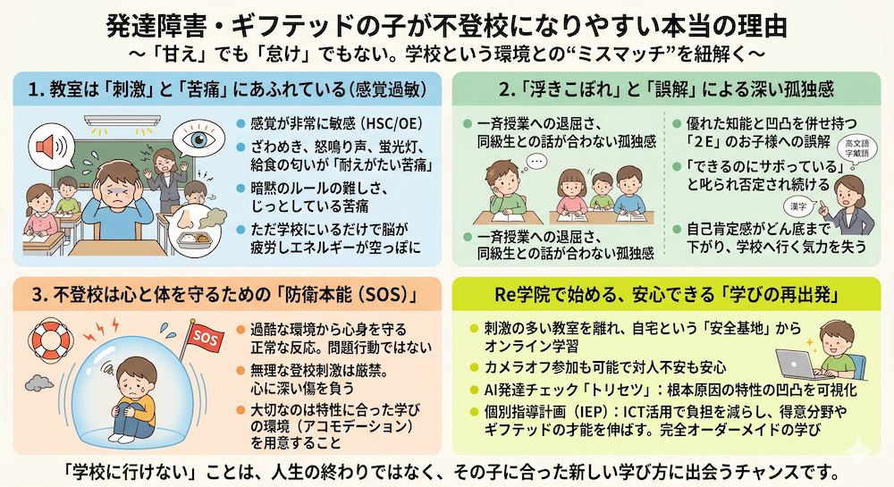 発達障害(LD/ADHD/自閉症スペクトラム)・ギフテッド(2E)の通信制オンラインスクール・フリースクールRe学院の不登校ブログ