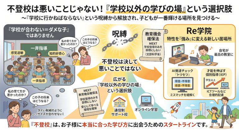 発達障害(LD/ADHD/自閉症スペクトラム)・ギフテッド(2E)の通信制オンラインスクール・フリースクールRe学院の不登校ブログ
