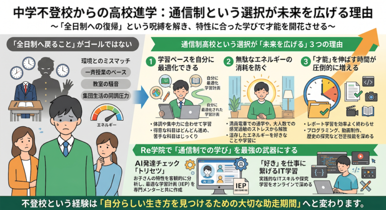 発達障害(LD/ADHD/自閉症スペクトラム)・ギフテッド(2E)の通信制オンラインスクール・フリースクールRe学院の不登校ブログ