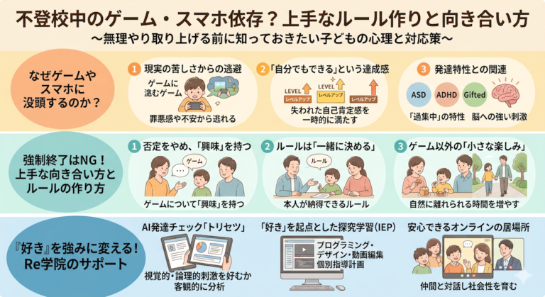 発達障害(LD/ADHD/自閉症スペクトラム)・ギフテッド(2E)の通信制オンラインスクール・フリースクールRe学院の不登校ブログ