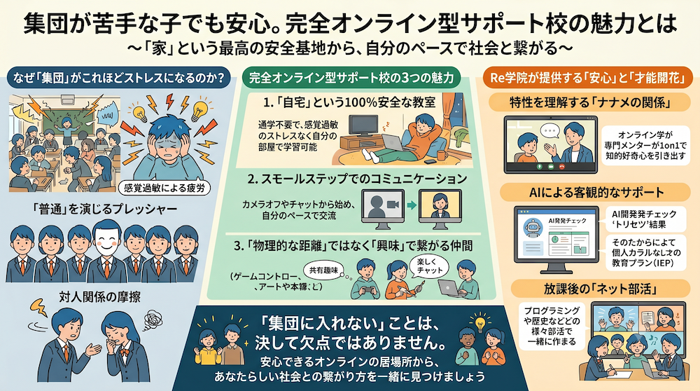 発達障害(LD/ADHD/自閉症スペクトラム)・ギフテッド(2E)の通信制オンラインスクール・フリースクールRe学院の不登校ブログ