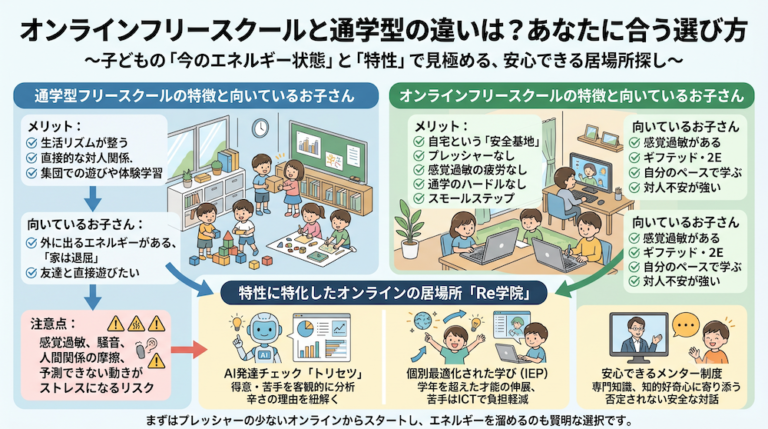 発達障害(LD/ADHD/自閉症スペクトラム)・ギフテッド(2E)の通信制オンラインスクール・フリースクールRe学院の不登校ブログ