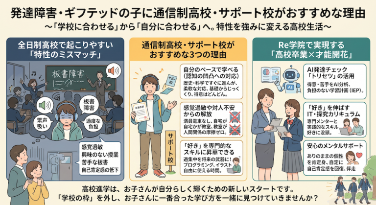 発達障害(LD/ADHD/自閉症スペクトラム)・ギフテッド(2E)の通信制オンラインスクール・フリースクールRe学院の不登校ブログ