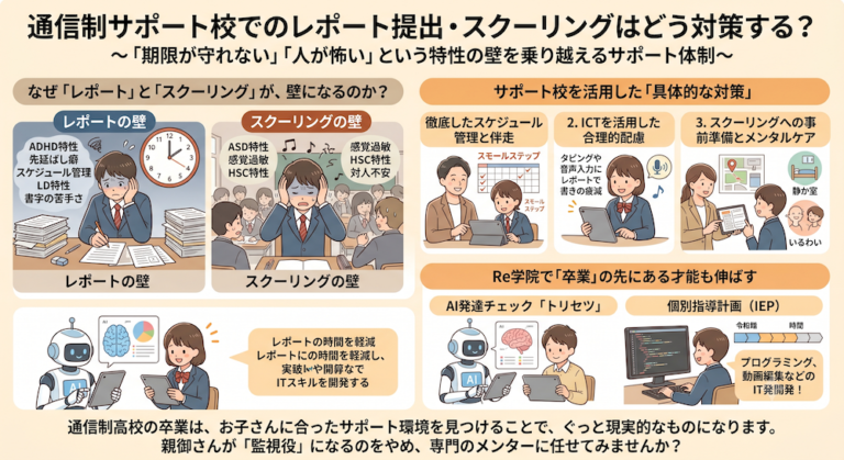 発達障害(LD/ADHD/自閉症スペクトラム)・ギフテッド(2E)の通信制オンラインスクール・フリースクールRe学院の不登校ブログ