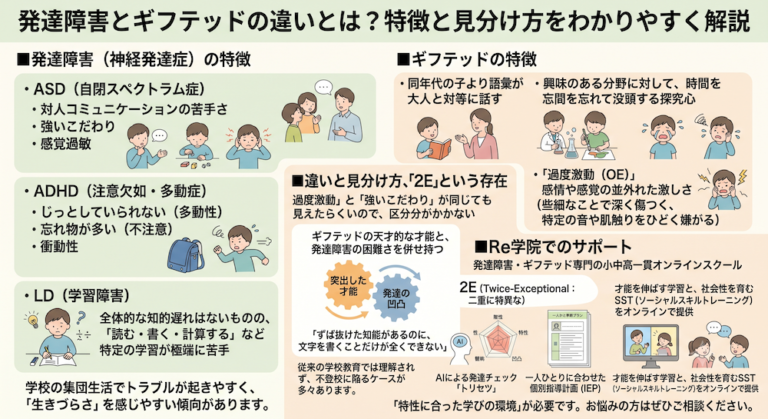 発達障害(LD/ADHD/自閉症スペクトラム)・ギフテッド(2E)の通信制オンラインスクール・フリースクールRe学院のブログ