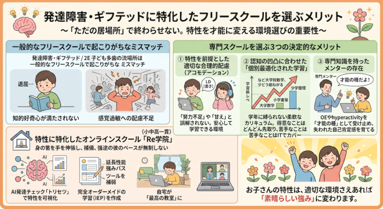 発達障害(LD/ADHD/自閉症スペクトラム)・ギフテッド(2E)の通信制オンラインスクール・フリースクールRe学院の不登校ブログ