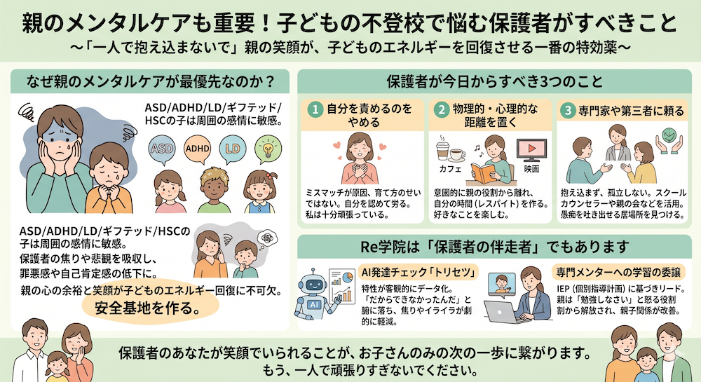 発達障害(LD/ADHD/自閉症スペクトラム)・ギフテッド(2E)の通信制オンラインスクール・フリースクールRe学院の不登校ブログ